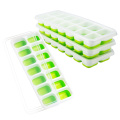 Flexible Silicone Ice Cube Tray with Spill-Resistant Removable Lid